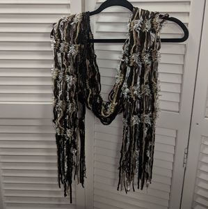 New Scarf Brown Tan with Fringe 72" long